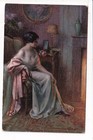 Artist Signed D. Enjolras Risque Lady 1220/1 Au Coin de feu
