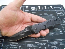 Gerber Kiowa Pocket Knife Liner Lock Plain Edge Tanto Blade Sturgis