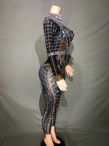 Jumpsuit Women Long Sleeve Outfit Singer Dance Performance Costume Stage Wear - Picture 4 of 9