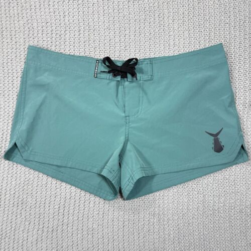 TunaSkin Board Swim Set Shorts Womens Lg 3" Teal Sporty Resort Beach Surf Ocean