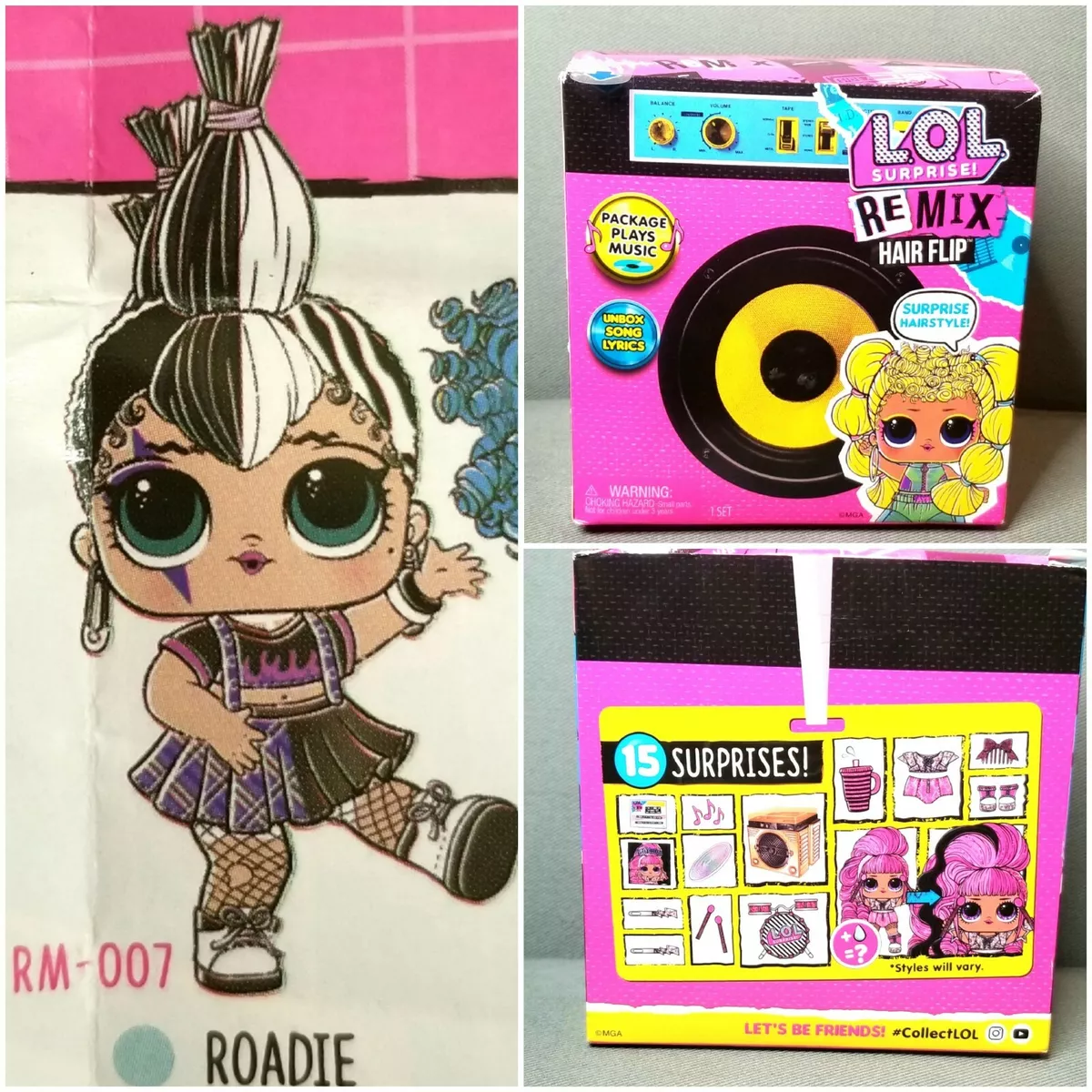 LOL Surprise ROADIE Remix Hair Flip Doll AND Sealed accessories. NEW