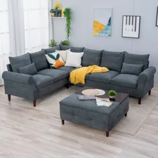 Panana 6 Seat L Shaped Sectional Sofa with Universal Corner, Chpice of Colour