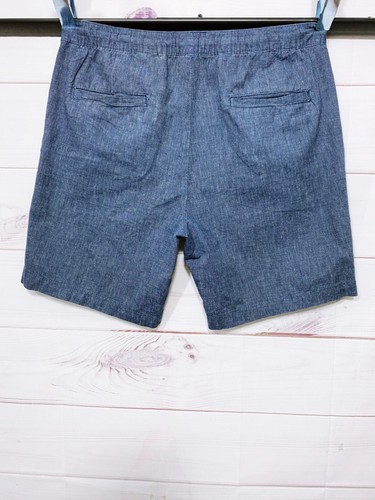 H&M Mens Shorts Size L Blue Flat Front w/Drawstring Pockets 100% Cotton - Picture 4 of 6