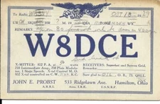 QSL  1929  Hamilton OH   radio card   