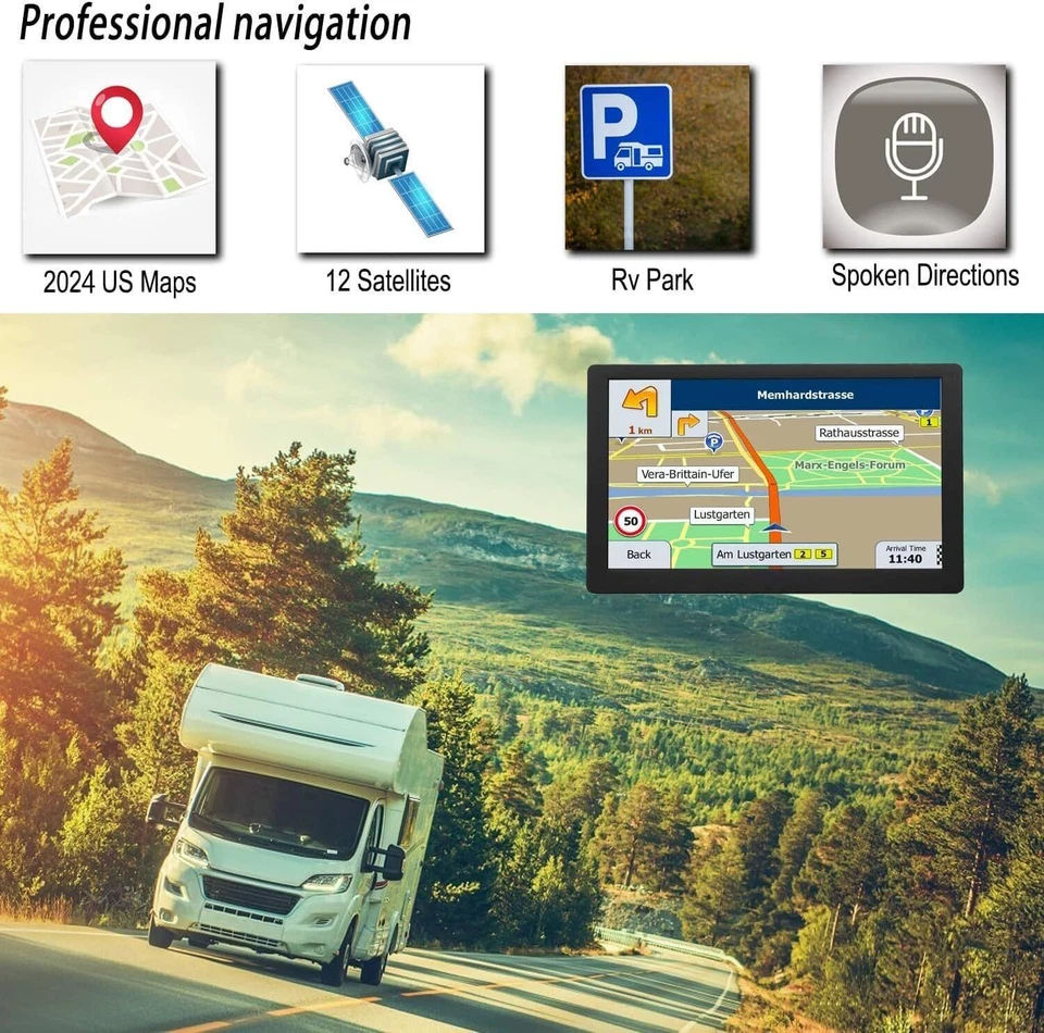 GPS Navigation for Truck Car, 9 inch Trucker GPS for Semi Truck 2024 Map, GPS... - Image 3 of 4