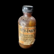 Vintage Ivy Dry Medicine 4 oz Bottle Empty Brown Glass About 5 inches tall📦