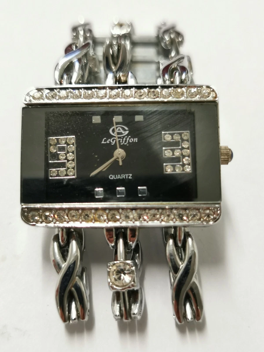 Montre Le Griffon Quartz M tal Argent Et Strass Ref D685 eBay