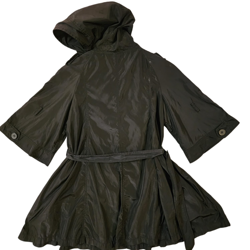 G200G Pink Long Rain Coat Jacket Women Size 36 Black Polyester Waterproof Hooded - Picture 2 of 16