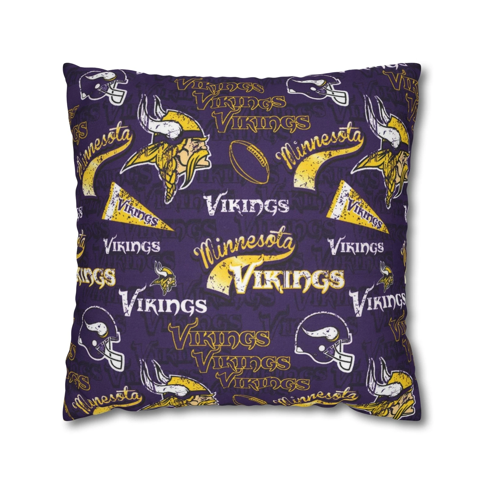 Minnesota Vikings Spun Square Throw Pillow