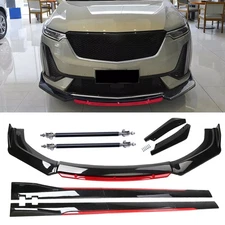 Gloss Black Red Front Lip Chin Bumper Spoiler Splitter For Cadillac XT4 XT5 XT6