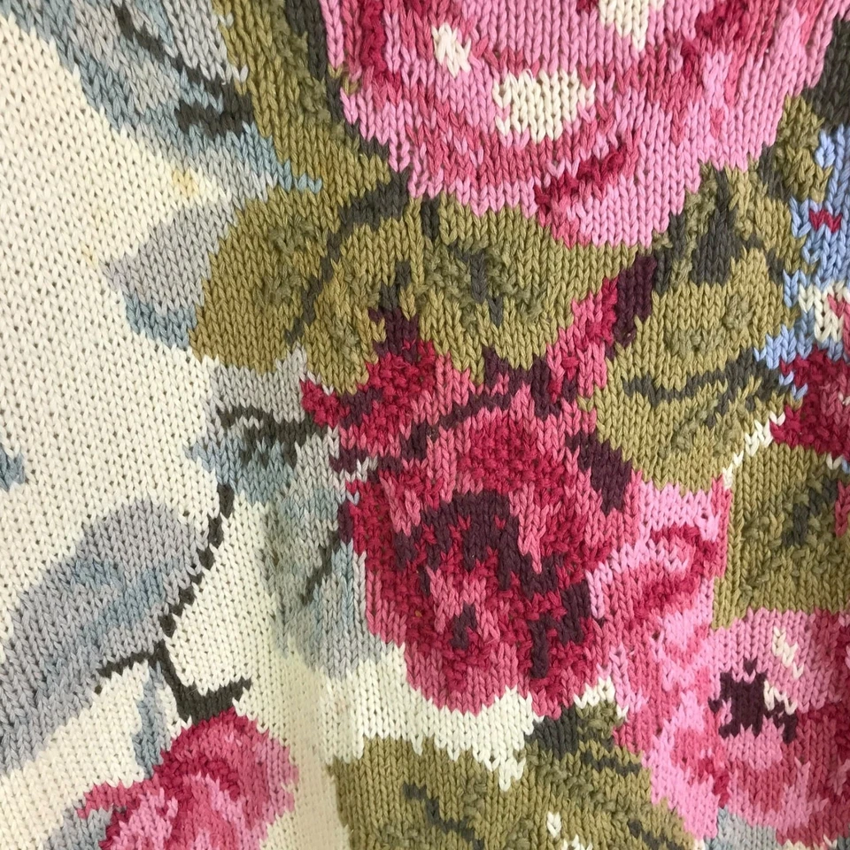 Suéter Cambridge Vintage Mujer L Y2K Cottage Core Floral Abuela Irlandesa Años 90 Rosa Foto 3 de 4