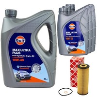 MotoröL Set Gulf Max Ultra Plus 10W-40 8 Liter + ÖLfilter FüR Mercedes E-Klasse