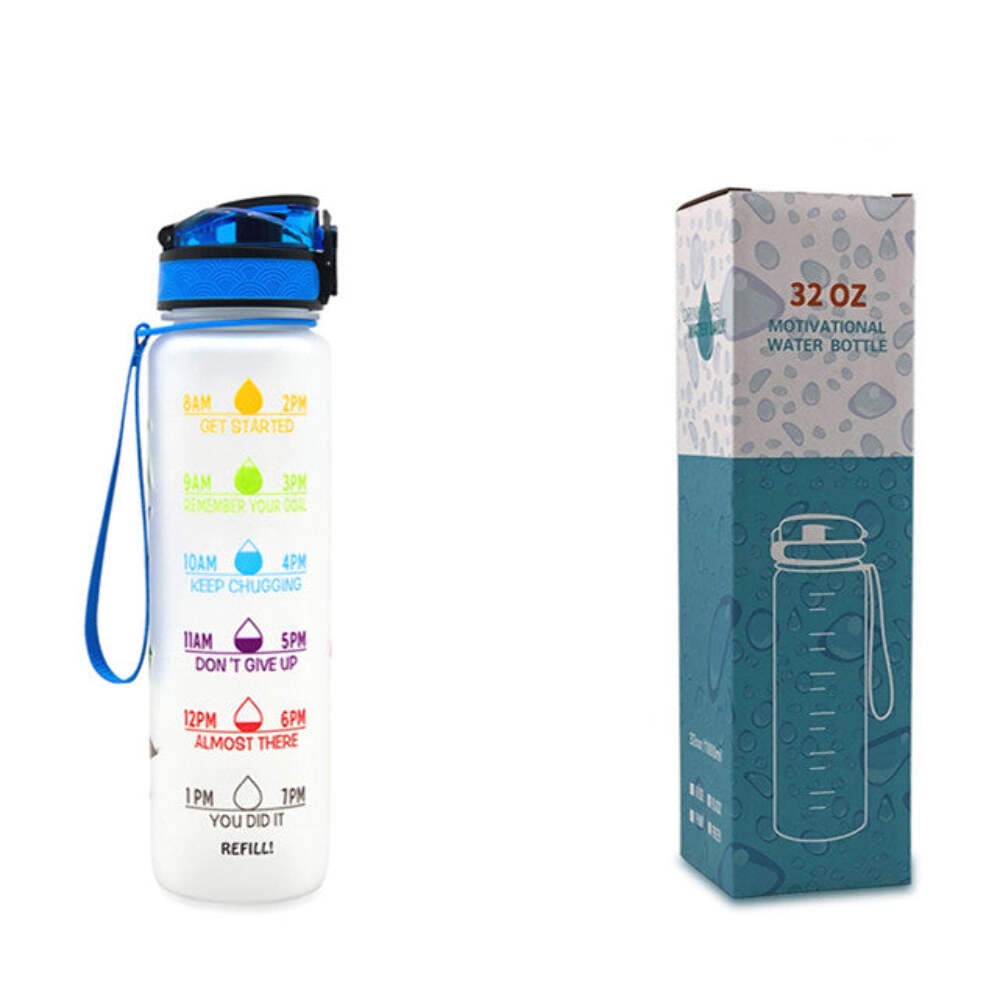 1L Tritan Water Bottle With Time Marker Bounce Cover Motivat