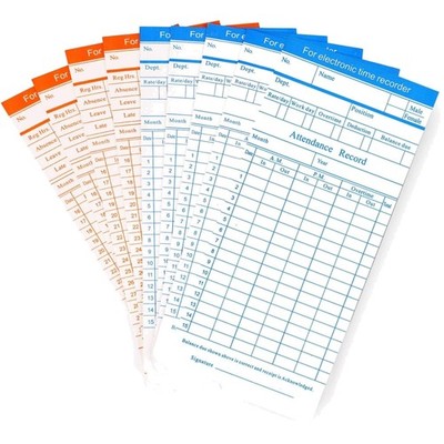 Monthly Timesheet Time Cards 270 Count - Compatible with 6 Column Clocks