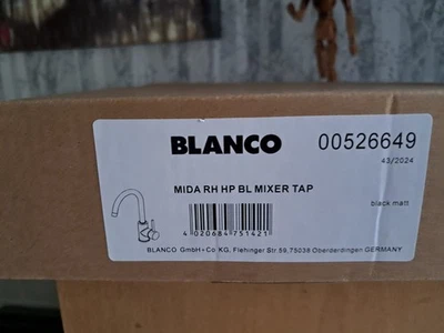 BLANCO Mida Einhebel-Monoblock-Küchenarmatur, mattschwarz - 526649 - Bild 1 von 4