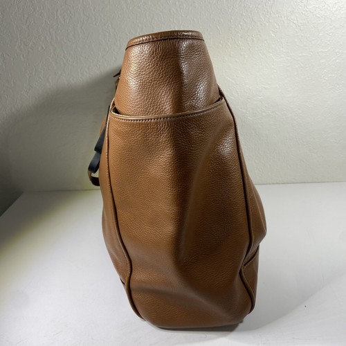Coach Park Saddle Leather Tote Bag Brown Shoulder Purse Zip Top Large - Picture 6 of 23