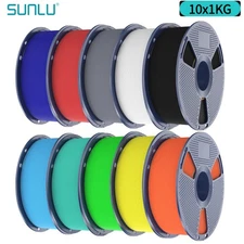 10×1KG SUNLU PLA Matte Meta PLA+ PETG SILK ABS 1KG TPU500G 3D Printer Filament