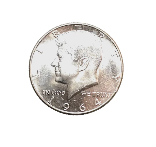 Uncirculated 1964 Philadelphia Mint Silver Kennedy Half Dollar from a Roll