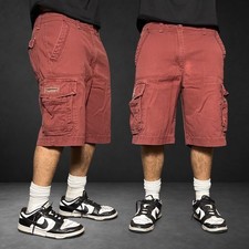 Unionbay Mens Cargo Shorts Red Rust Skater Baggy Y2K Vintage Size 36