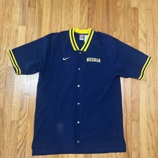 Vintage Nike Michigan Wolverines Basketball Warm Up Jersey Mens XL Navy 1990