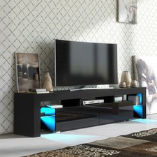 TV Stand 200cm High Gloss Doors  with LED Modern Media Cabinet – LUNARO