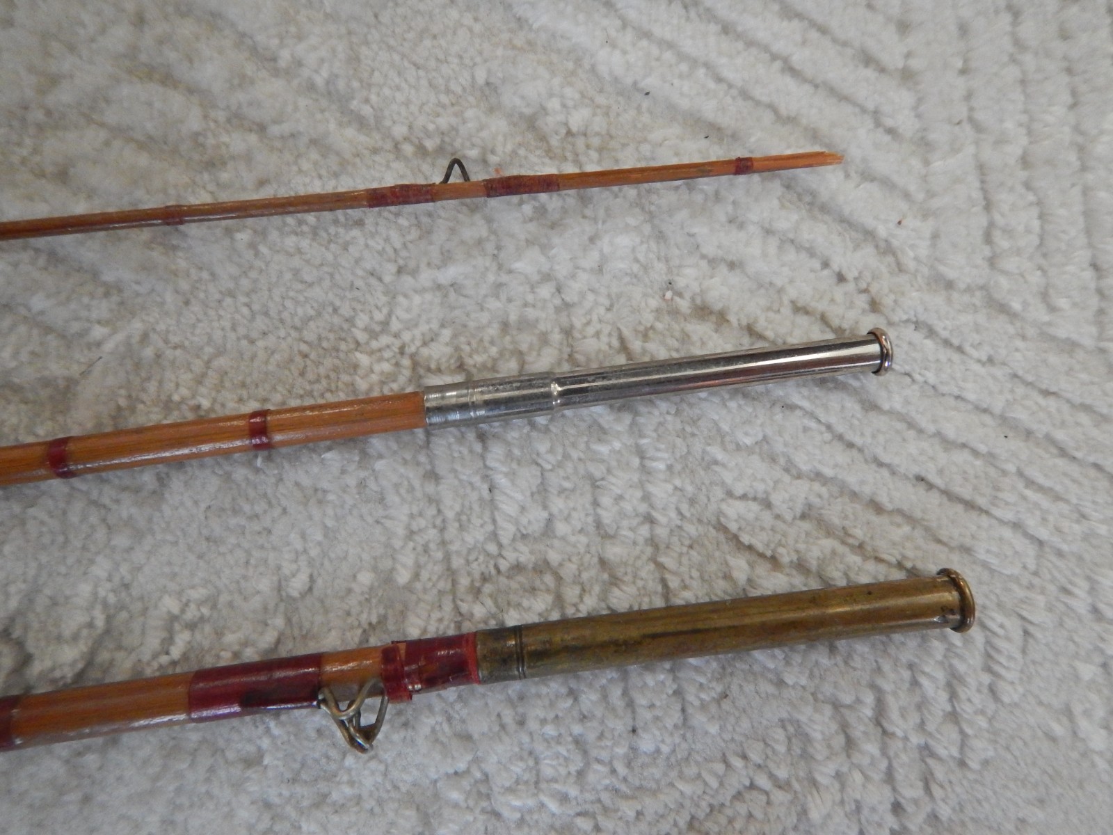 Antique Unmarked 7 1/2 Ft  3 Pc NON- Bamboo Fly Rod--- Needs Restoration