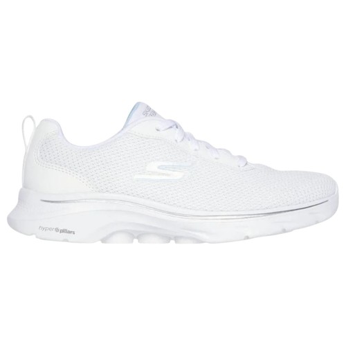 Womens Skechers Go Walk 7 - Clear Path White Lace Up Sneaker Shoes - Picture 2 of 6