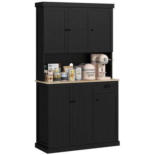 71" Modern Freestanding Kitchen Pantry Cabinet with Adjustable Shelves & Drawer - Picture 3 of 11