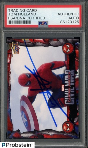 Tom Holland Signed 2017 UD Marvel Civil War SPIDERMAN PSA/DNA AUTO AUTHENTIC