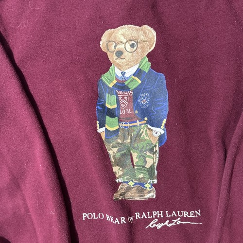 Polo Bear Ralph Lauren Youth Medium 10-12 Crewneck Sweatshirt University Student - Picture 2 of 6