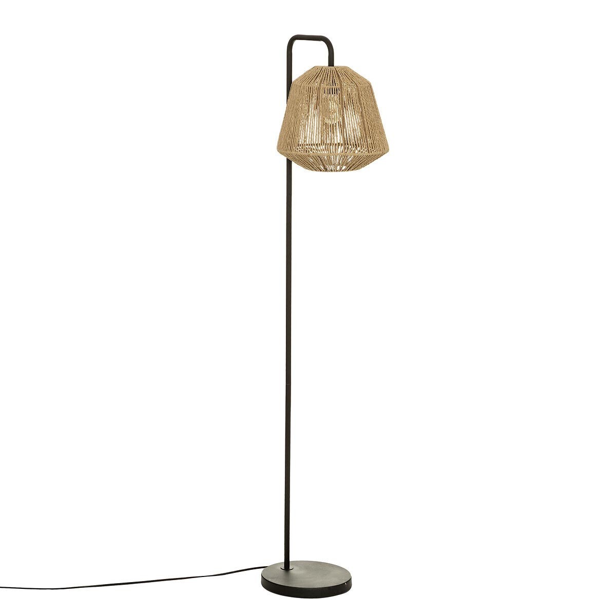Lampadaire design Jily beige et noir de 150cm pour illuminer votre salon avec élégance