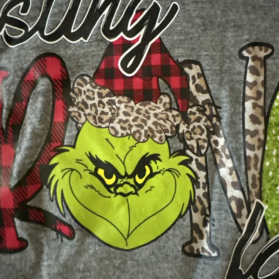 Holiday Resting Grinch Face T-Shirt – Who-ville Christmas Graphic Tee 2XL - Image 4 of 4