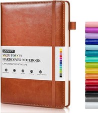 Lined Journal Notebook for Writing, A5 100 GSM Thick Paper, Leather Hardcover