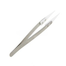 NEW Stainless Steel Ceramic Tweezers Heat Resistant Non Conductive Ceramic Tip