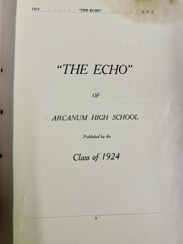 VINTAGE 1924 ARCANUM OHIO ECHO YEARBOOK BOOKLET w/PHOTOS ADVERTISEMENTS FOOTBALL - Picture 3 of 16
