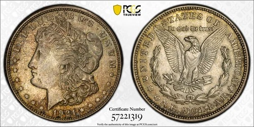 1921-D 1$ Morgan PCGS AU58