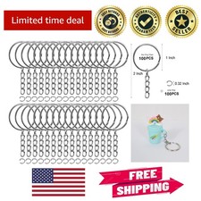 Complete 50PC Keychain Set with Chains & Jump Rings - Ideal for DIY Creations
