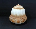 Art Deco Satin White Milk Glass Acorn Ceiling Light Fixture Shade Nutmeg Lamp
