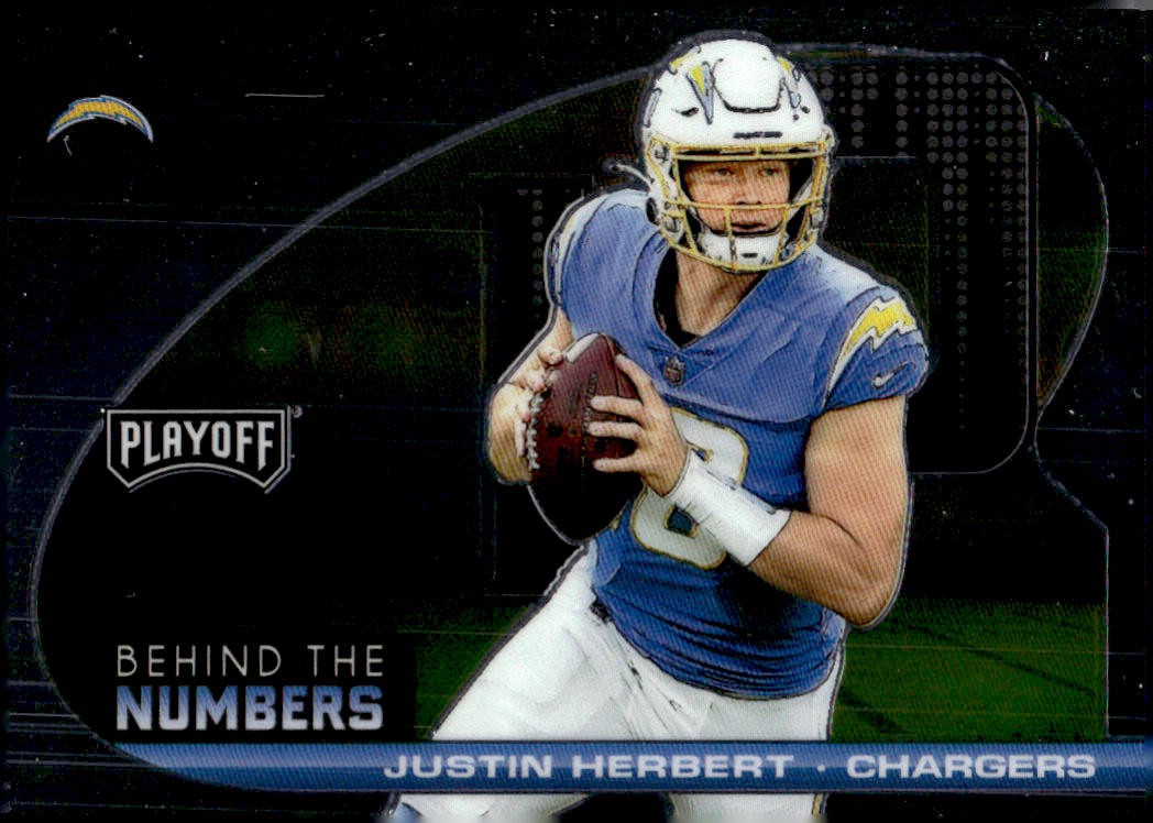 2021 Panini Playoff #BTN-JHE Justin Herbert Behind the Numbers Silver