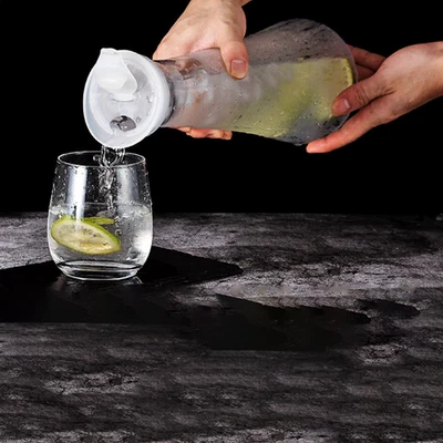 Transparente Kunststoff Teekanne 1100ML 1600ML für Fruchtsaft Kräutertee Servi - Bild 1 von 4
