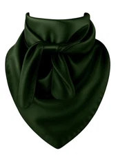 Dark Green Wild Rag Large Scarf 35x35" Satin Western Accessory Cowgirl or Cowboy