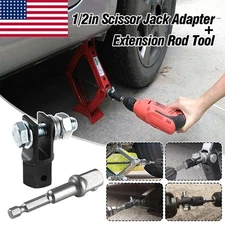 1/2" Car Scissor Jack Socket Adapter & Chrome Vanadium Steel Drive Impact Wrench