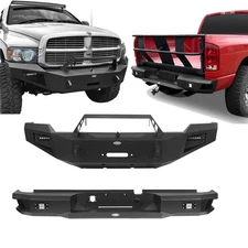  Front Rear Bumper Fit w/18w LED White Spotlights For Dodge 03-05 Ram 2500 3500