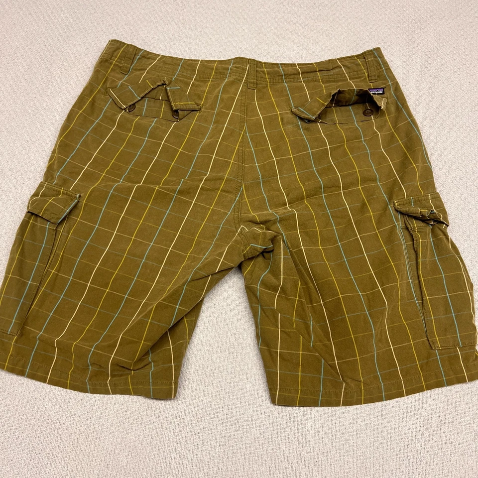 Pantalones Cortos Carga Patagonia Para Hombre 36 Algodón Orgánico A Cuadros Exterior Años 90 Informales Foto 2 de 4