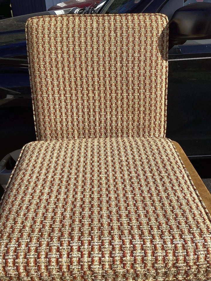 Cojín de asiento de silla MCM vintage años 60 70 *Cojín solo CHAISE patrón loco AA Foto 2 de 4