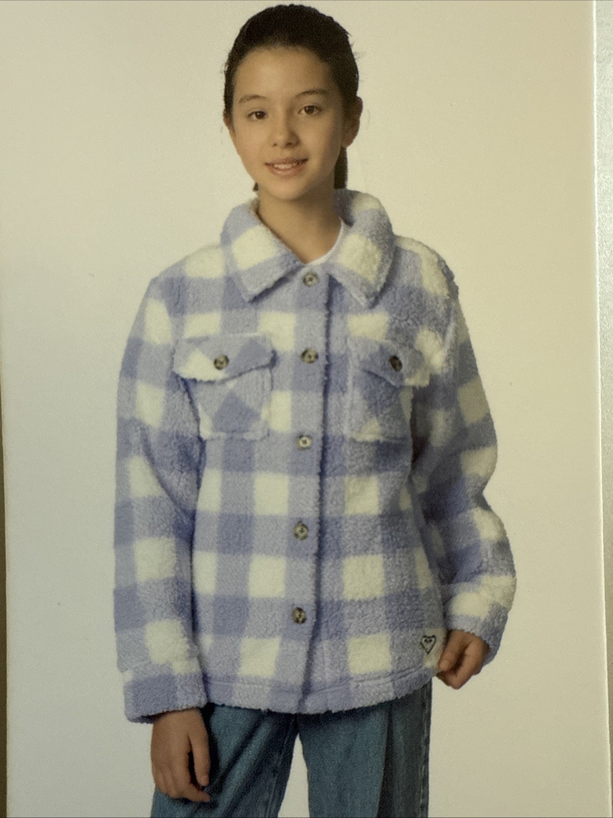 Roxy Girl NWT  Purple Size 7/8 Youth Fleece Shirt Jacket- 029