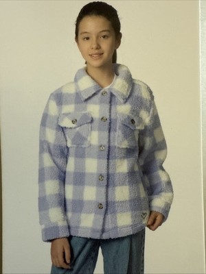 Roxy Girl NWT  Purple Size 7/8 Youth Fleece Shirt Jacket- 029