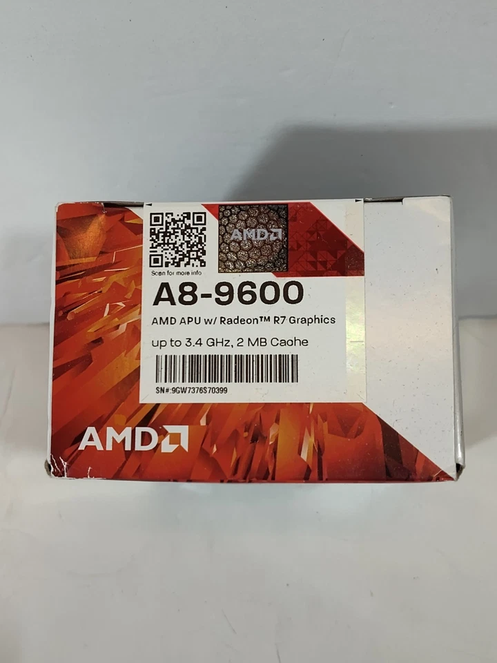NEW AMD A8-9600 Quad-Core 3.4GHz Turbo AM4 AD9600AGABBOX Processor CPU w/ Cooler - Image 3 of 4