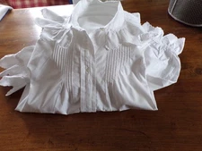 Antique Monogram Blouse "J C" Large Size