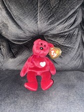 Ty Beanie Baby Valentina Red Bear with White Heart